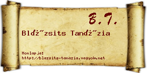 Blázsits Tanázia névjegykártya